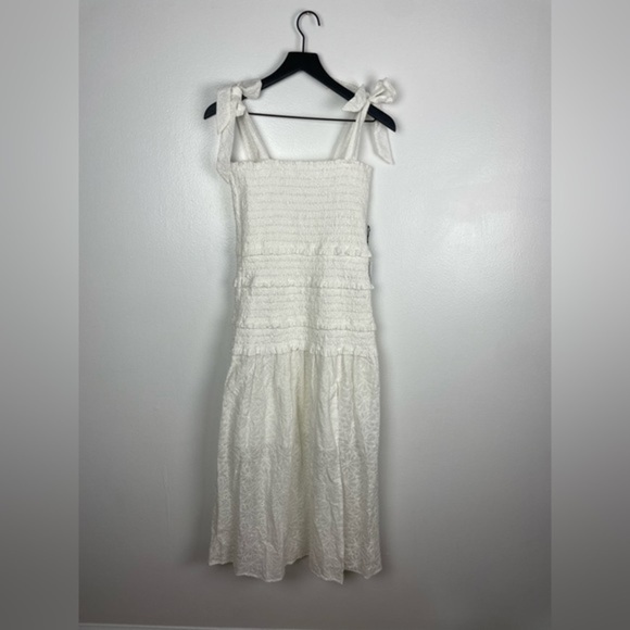 NWT ASTR Smocket Eyelet Midi Dress - Picture 4 of 10